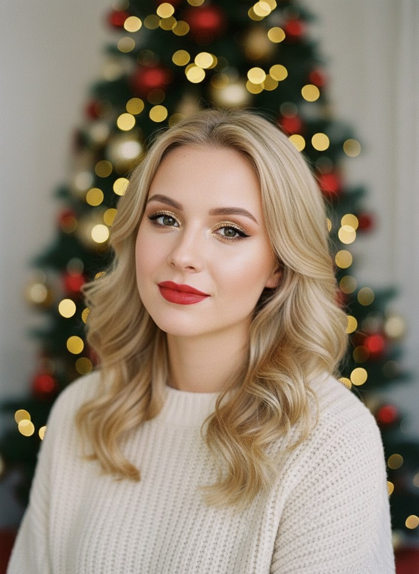 для новогодней фотосессии девушки